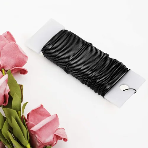 Alambre floral de 38 yardas, 114 pies, alambre de paleta flexible de calibre 22 para coronas de manualidades, arreglos florales, envoltura de tallo
