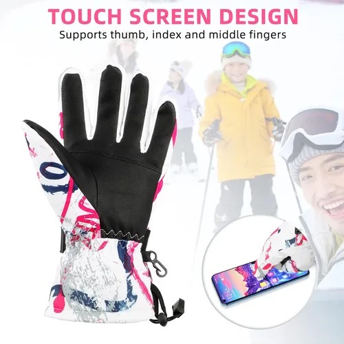 Miniatura 5 de Ski Gloves, ProChosen Winter Warm Gloves Men Women, Waterproof Nonslip Breathable Touchscreen Snow Gloves, Snowboarding Gloves for Cold Weather