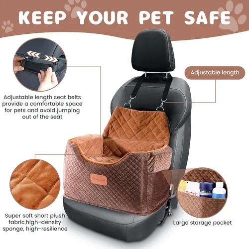 Miniatura 4 de AlfaTok Asiento elevador de espuma viscoelástica para perro con funda extraíble lavable, asiento elevado de automóvil para mascotas, asientos