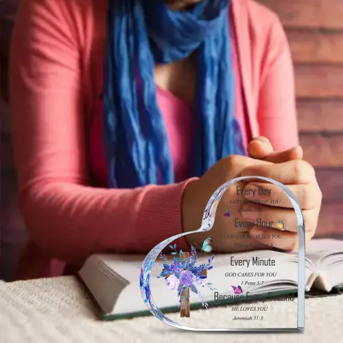 Miniatura 2 de Regalos cristianos para mujeres, hermanas, inspirador, positivo, apoyo emocional, decoración de escritorio, cruz para amigos, su hogar, letreros