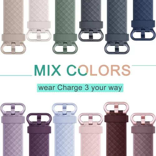 Miniatura 3 de Tobfit Paquete de 6 correas deportivas compatibles con Fitbit Charge 4 / Fitbit Charge 3 bandas para mujeres y hombres, correas de silicona suave