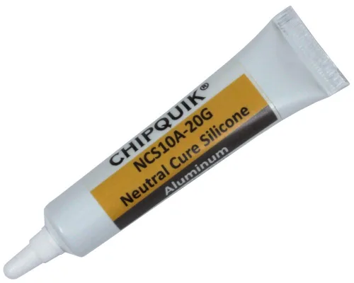 Chip Quik NCS10A-20G Sellador adhesivo de silicona de curado neutro de 0.7 onzas (0.7 onzas) Tubo de compresión (aluminio) para dispensación de