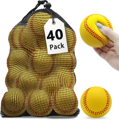 Miniatura 15 de Magicorange Béisbol, Bolas de Espuma para Entrenamiento de Béisbol Bolas de Práctica sin Marcado para Golpear, Lanzamiento Suave, Bateo, Campo