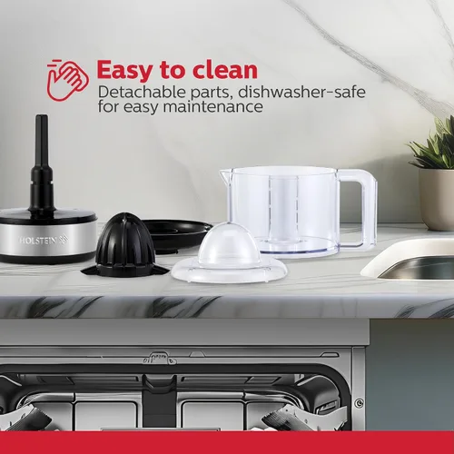 Miniatura 5 de Holstein Housewares Exprimidor eléctrico de cítricos de 27 onzas, negro/acero inoxidable, ideal para zumos de naranja, limón y pomelo recién