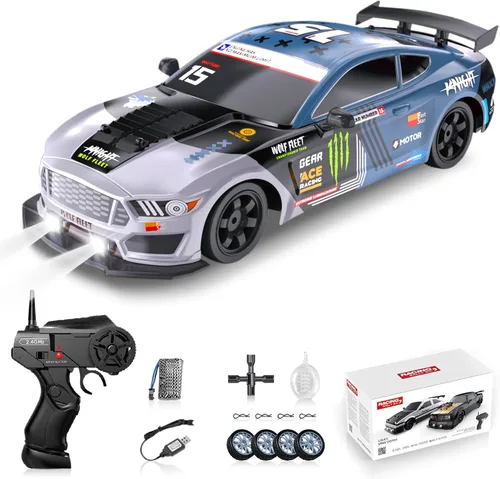 Miniatura 12 de Coche de Deriva RC 1/16 2.4GHz 4WD Coches de Control Remoto, Coches RC de Deriva Recargables de Alta Velocidad con Spray, Luces Geniales