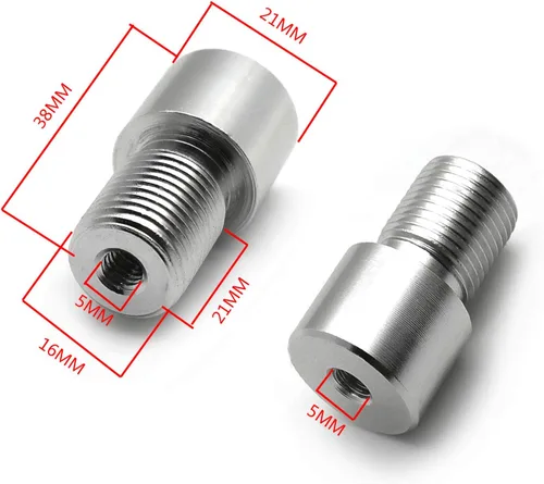 Miniatura 2 de Adaptador de espejo de extremo de barra M6 hembra en el sentido de las agujas del reloj compatible con FZ 07 09 XSR900 SMAX [P/N: MT325-003 X2-SR]