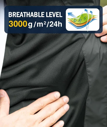 Miniatura 15 de SWISSWELL Chaqueta impermeable para hombre, rompevientos, ligera con capucha para uso diario casual