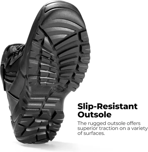 Miniatura 6 de NORTIV 8 Mens Military Tactical Work Boots Side Zip Outdoor Hiking Leather Motorcycle Combat Boots