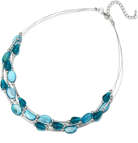 Miniatura 2 de Collar a capas con cristal para mujer, gargantilla con cadena de plata gruesa, regalo de cumpleaños para mujer