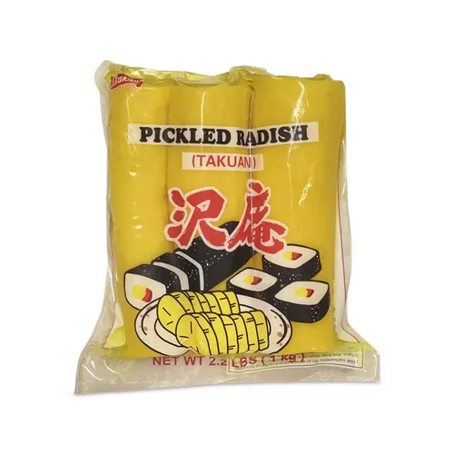 Shirakiku Takuwan de rábano en escabeche | Pepinillo japonés con sulfitos | Ideal para sushi asiático, cajas Bento, sándwiches y ensaladas | (3