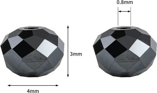 Miniatura 2 de Cuentas de vidrio Rondelle de 4mm para hacer joyas 1200 piezas Cuentas espaciadoras facetadas en forma de Briolette de cristal surtidos Suministros