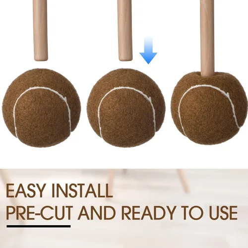 Miniatura 3 de Treela Paquete de 16 pelotas de tenis precortadas para sillas, pelotas antideslizantes para patas de goma, cubiertas de tenis para muebles, patas