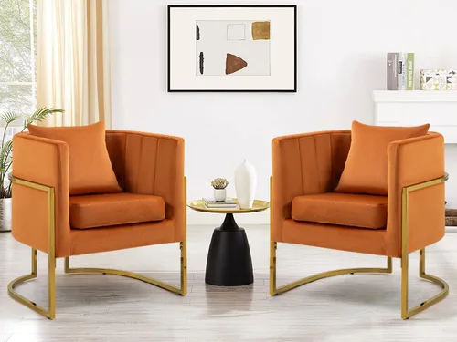 Miniatura 10 de Moderno sillón de terciopelo con almohada lumbar, silla tapizada de mediados de siglo para sala de estar, dormitorio, sofá individual, silla