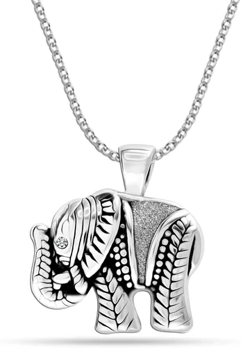 LeCalla Collar con colgante de elefante de plata de ley 925, lindos animales de la buena suerte, pulseras, aretes, joyería para mujeres y mujeres,