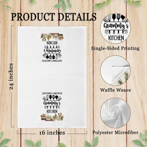Miniatura 7 de Toallas de cocina con regalos de Grammy de nietos, regalos para abuela, abuela, toalla de mano decorativa, toalla de cocina, toalla de té