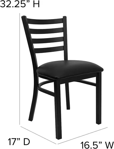 Miniatura 3 de Flash Furniture Hercules Series - Sillas comerciales de restaurante con respaldo de escalera, sillas de comedor modernas y ligeras de metal