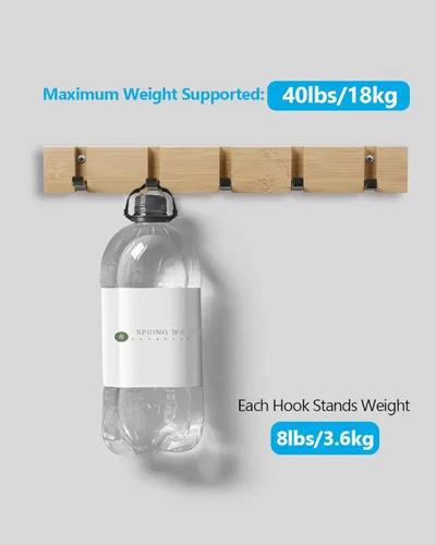 Miniatura 7 de JSVER Perchero de pared para colgar abrigos, ganchos para colgar en la pared con 3 ganchos retráctiles estándar, perchero que ahorra espacio