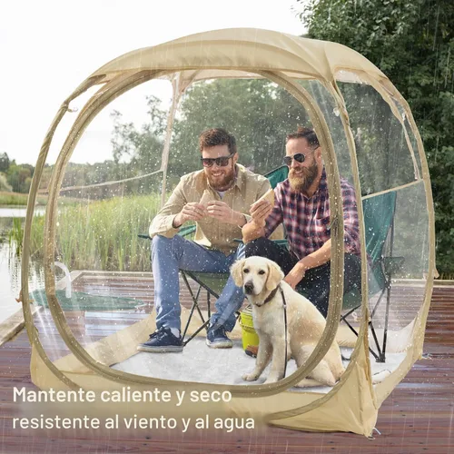Miniatura 6 de EighteenTek® - Cápsula deportiva con suelo adjunto, visión clara de 360°, protección UV UPF 50+, refugio instantáneo impermeable para todo