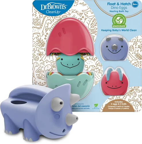 Miniatura 8 de Dr. Brown's Huevos de Dino de Limpieza Flotantes y Eclosionadores, Juguete de Baño y Piscina Multiusos Interactivo para Niños Pequeños, 6m+, Libre