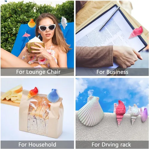 Miniatura 6 de Clips de toalla de playa para sillas de playa, sillas de descanso, estantes de secado, alfileres decorativos a prueba de viento (4 piezas)