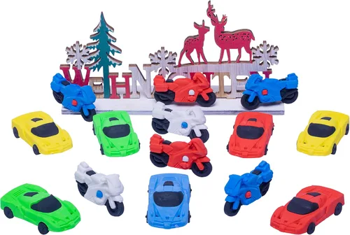 Miniatura 6 de Mini borradores para niños, mascotas de escritorio a granel para niños, borradores de automóvil para aula, 14 piezas de borradores divertidos