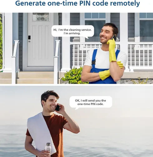 Miniatura 3 de Philips Cerradura de puerta de entrada sin llave, genera código único de forma remota no conectada, cerradura de cerrojo independiente con teclado