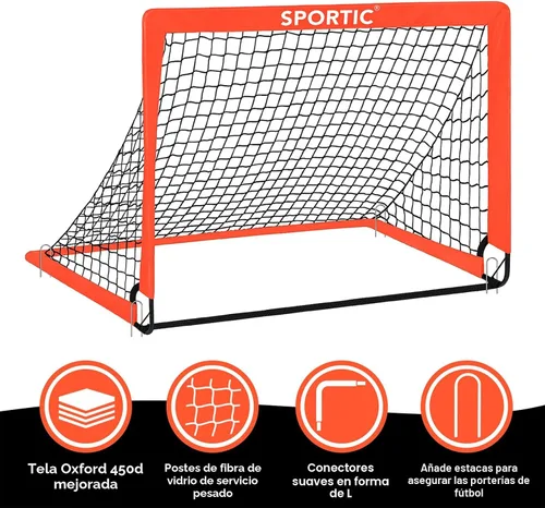Miniatura 4 de Paquete de 2 redes de fútbol de 4 x 3 pies, porterías de fútbol para practicar niños para interiores y exteriores. Red de fútbol portátil con bolsa