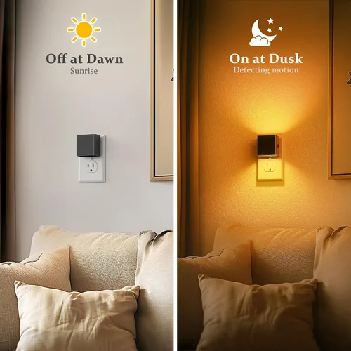 Miniatura 3 de JandCase Luz nocturna, luces nocturnas automáticas enchufables a la pared, paquete de 2 luces nocturnas modernas con sensor de luz automática, luz