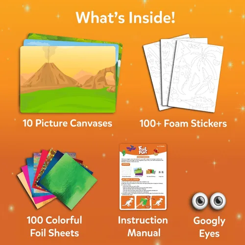 Miniatura 3 de Skillmatics Foil Fun - Dinosaurios, arte sin desorden para niños, kits de manualidades y suministros, actividad creativa de bricolaje, juguetes