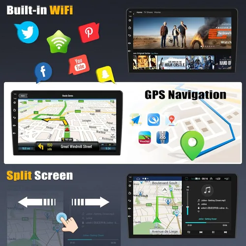 Miniatura 5 de [2+64G] Android 15 Estéreo de coche para Mazda CX-9 2007-2015 con CarPlay inalámbrico y Android Auto, pantalla táctil IPS de 10.1 pulgadas