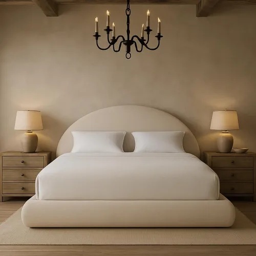 Miniatura 24 de Cama redonda – Funda lavable con cremallera – Espuma suave tapizada de lino – Modular minimalista moderno – Media luna – Se vende por separado