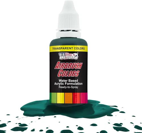 Miniatura 23 de U.S. Art Supply Pintura acrílica transparente Chartruesse para aerógrafo, 8 onzas, lista para rociar, pintura con pincel de aire para uñas, modelos