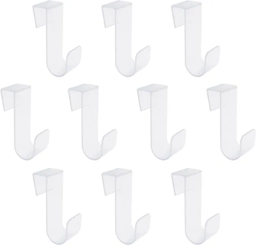 Miniatura 24 de Over Cabinet Door Hooks, 8Pcs Plastic Over Door Single Hooks Multi-Purpose Over The Cupboard Drawer Hooks Space-Saving Hanger Extender Clips Hooks