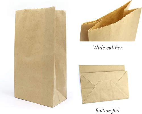 Miniatura 3 de Kslong - Bolsas de almuerzo de papel, 50 unidades, bolsas de papel marrón de 6 libras, 6.1 x 3.9 x 11.8 pulgadas, bolsas de papel kraft duraderas