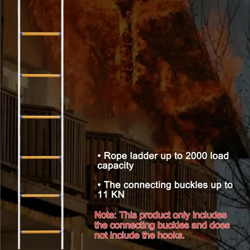 Miniatura 3 de Escaleras de escape de incendios, escalera de emergencia de 13 pies para el segundo piso, escalera de incendios de rescate antideslizante, escalera