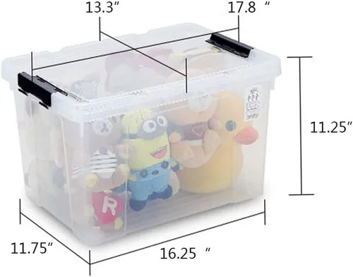 Miniatura 2 de Ggbin Bolsa de almacenamiento transparente de 34 cuartos de galón, contenedor de plástico con cierre negro, paquete de 4