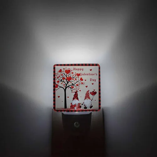 Miniatura 2 de Luz nocturna de San Valentín enchufable, lámpara de noche LED, sensor automático, luces de noche para niños, enchufe en la pared, lindo gnomo