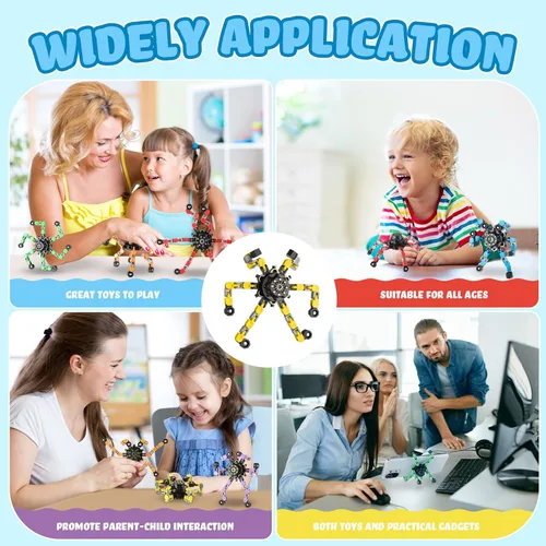 Miniatura 6 de Paquete de 120 juguetes giratorios transformables para niños y adultos, divertidos juguetes sensoriales para aliviar el estrés para niñas y niños