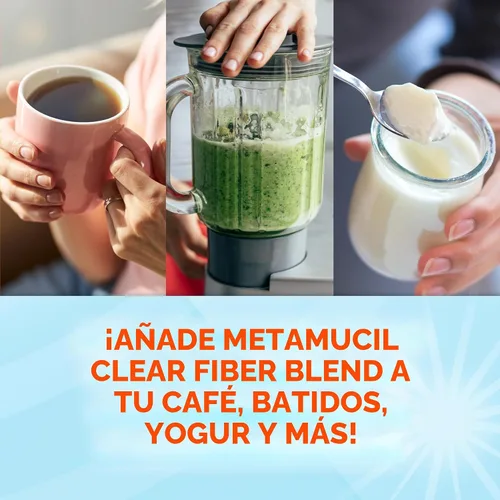 Miniatura 6 de Suplemento de fibra Metamucil, polvo de mezcla transparente sin sabor, sin granos, sin azúcar añadida, mezcla de suplemento de fibra prebiótica a