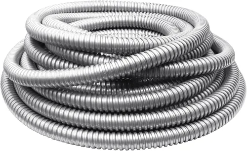 Conducto eléctrico flexible de pared reducida de 1/2 pulgada, tubo de manga de cable galvanizado de hierro de 25 pies para administración de cables