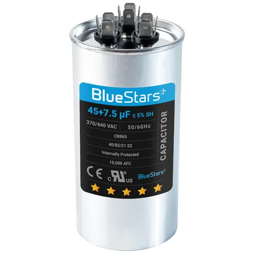 Miniatura 17 de [Listado UL] BlueStars 10 uF ± 5% MFD 370/440V CBB65 CBB65A Pieza de Repuesto de Capacitor de Arranque y Funcionamiento Ovalado - Capacitores