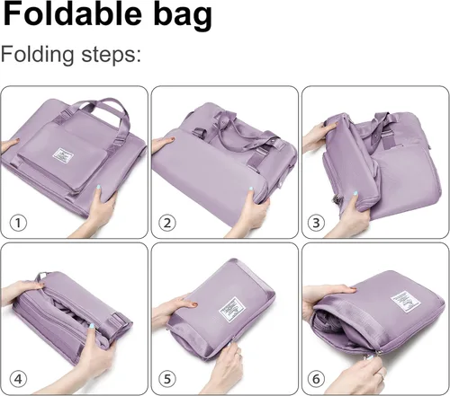Miniatura 5 de SOPIME Bolsa de viaje expandible deportiva para mujeres y hombres, bolsa de viaje plegable extra grande con correas dobles para el hombro y bolsillo