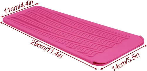 Miniatura 3 de Estera/Funda de Silicona Resistente al Calor para Alisadora de Cabello, Rizador, Plancha y Herramientas de Cabello Caliente, 2 Piezas, Rosa