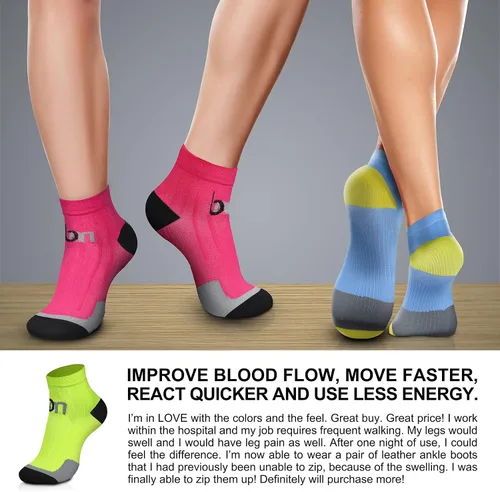Miniatura 2 de CHARMKING Calcetines de compresión para mujeres y hombres, circulación de 15 a 20 mmHg, lo mejor para atletismo, correr, ciclismo, enfermera, uso