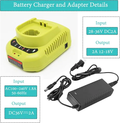 Miniatura 4 de Paquete con 2 baterías Cell9102 de 18 V capacidad de 3.0 Ah y cargador P118B para herramientas Ryobi inalámbricas de 18 V