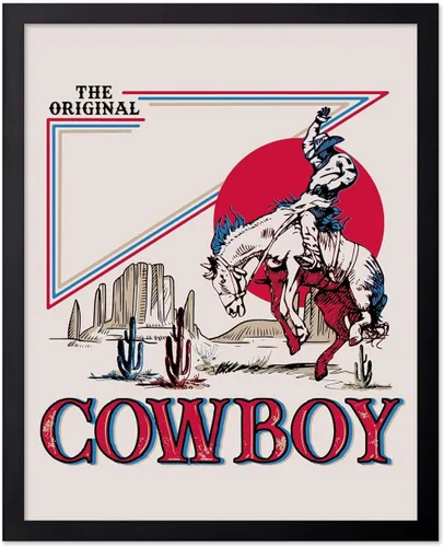 Miniatura 44 de Poster Master Póster de Rodeo marrón – Estampado retro de vaquero sobre caballo – Arte de vaquero – Arte occidental – Arte del salvaje oeste