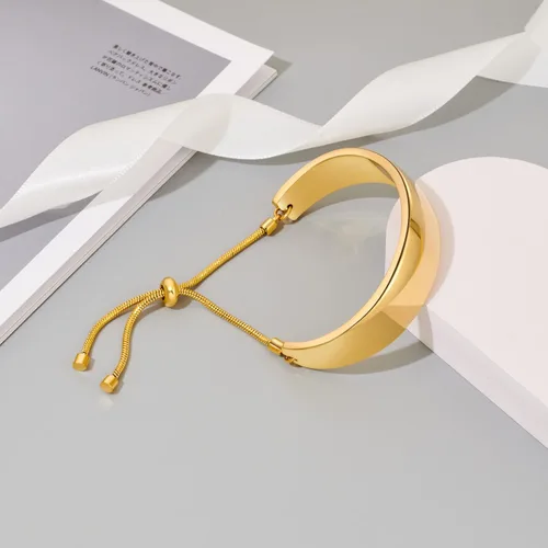 Miniatura 4 de ENSKEFEN Pulseras de oro de 14 quilates para mujer, pulsera deslizante ajustable para mujer, pulsera de cadena de oro