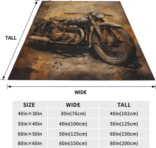 Miniatura 3 de Manta vintage de motocicleta, regalos para hombres y mujeres, manta para sofá, ropa de cama para el hogar, manta de forro polar suave, cálida