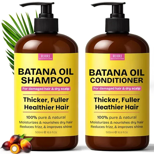 Juego de champú y acondicionador de aceite Batana | Aceite de batana orgánico crudo para el crecimiento del cabello | Tratamiento aclarante y