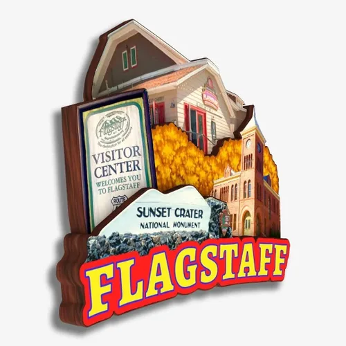 Miniatura 2 de Flagstaff - Imán de madera para nevera, colección de madera 3D, hecho a mano, recuerdos de ciudad de viaje, decoración del hogar, regalo -354